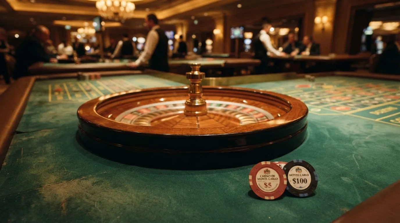 Roda de roleta e fichas sobre feltro verde, sob uma luz quente de fim de tarde — casinos para ganhar dinheiro pt