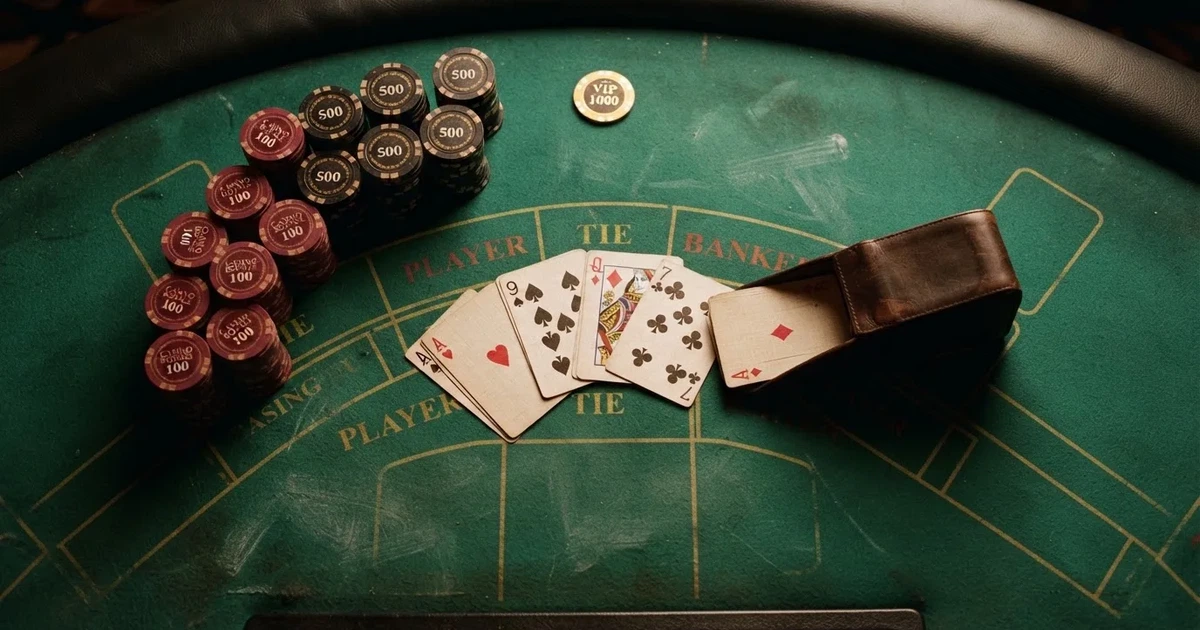 Mesa de jogo iluminada com cartas, vista de cima — jogos de slots em portugal